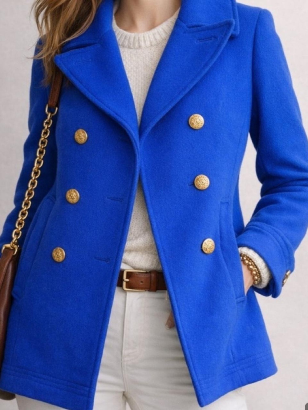 J. Crew Majesty Stadium Cloth Nello Gori Blue Wool Jacket Coat- Sz 0- NWT! $298